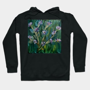 Some abstract flowers growing on a branch in some or my favorite colors and metallic paint Hoodie